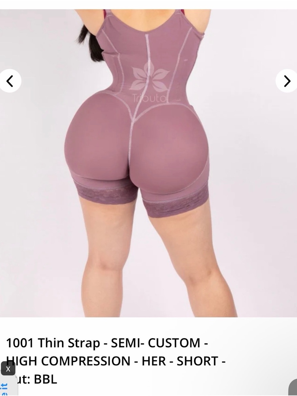 High-Compression Shaping Short - Mauve - Picture 2 of 2